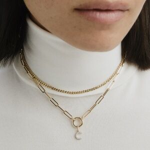 Mejuri Paperclip Chain Charm Necklace 14k Yellow Gold - 18"